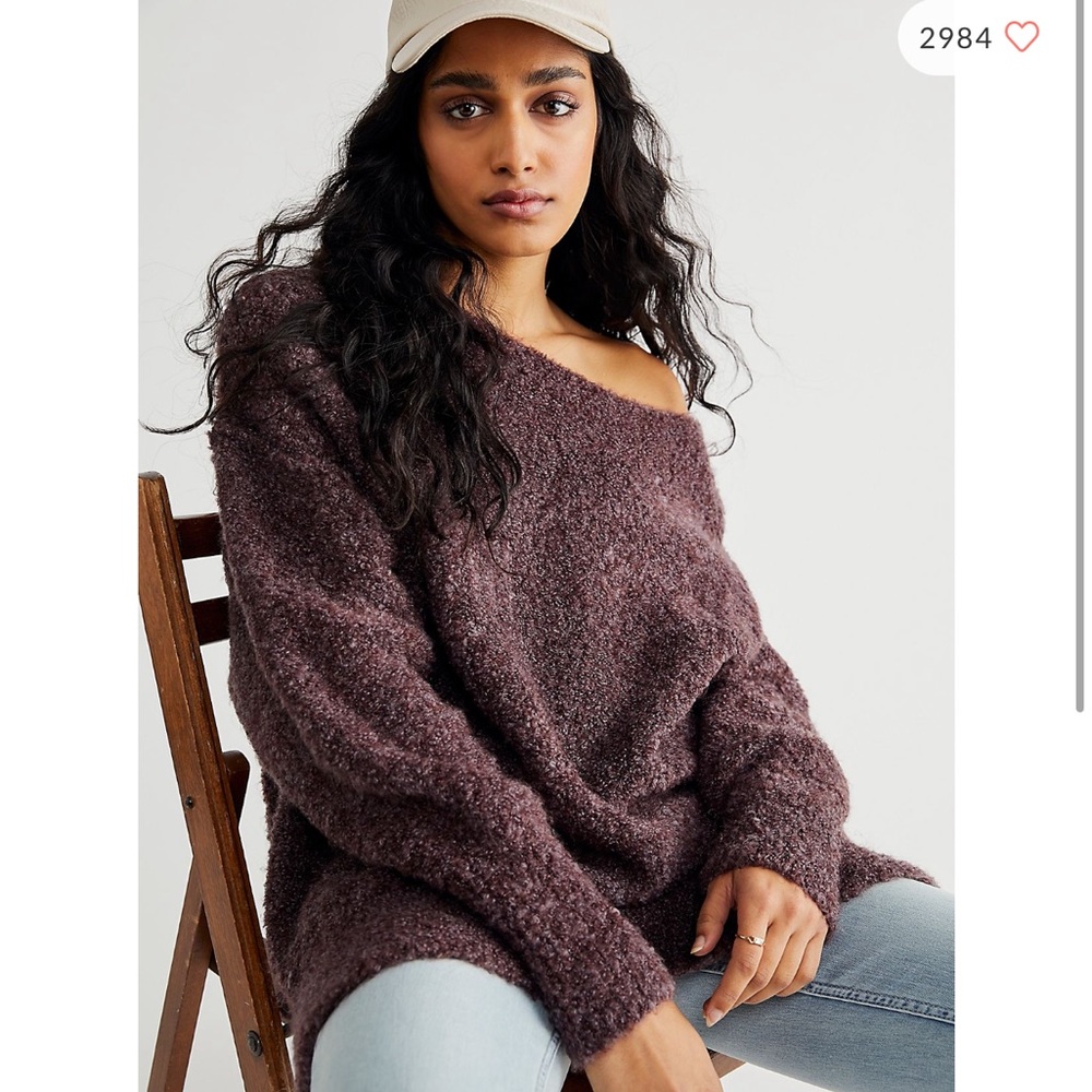 Free People Oversized Pullover in Purple